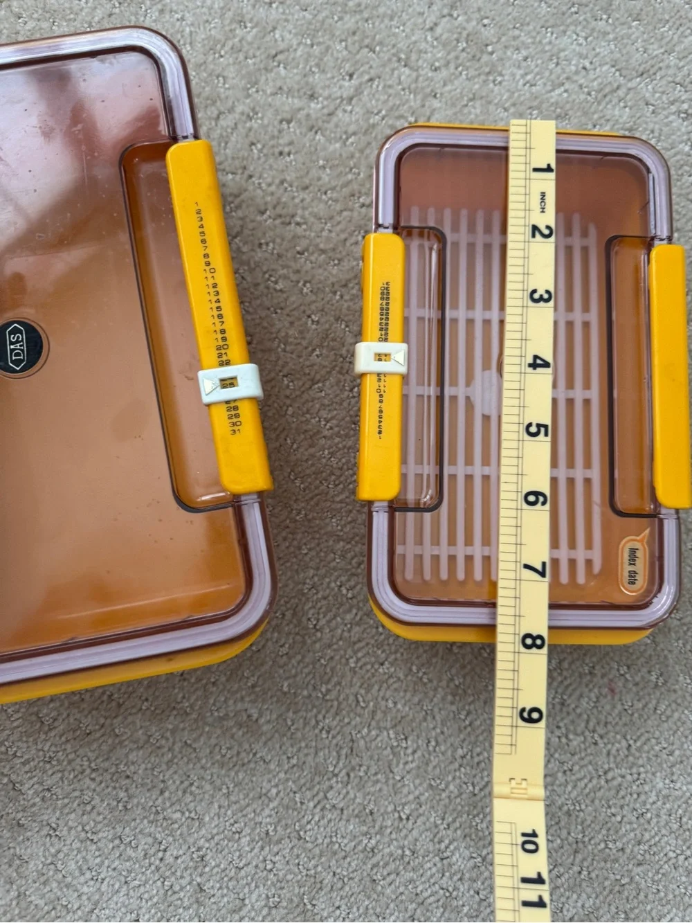 SHIN SAN Vtg Yellow Sealable Food Storage BENTO Box Containers 3 Sizes-3 in Set